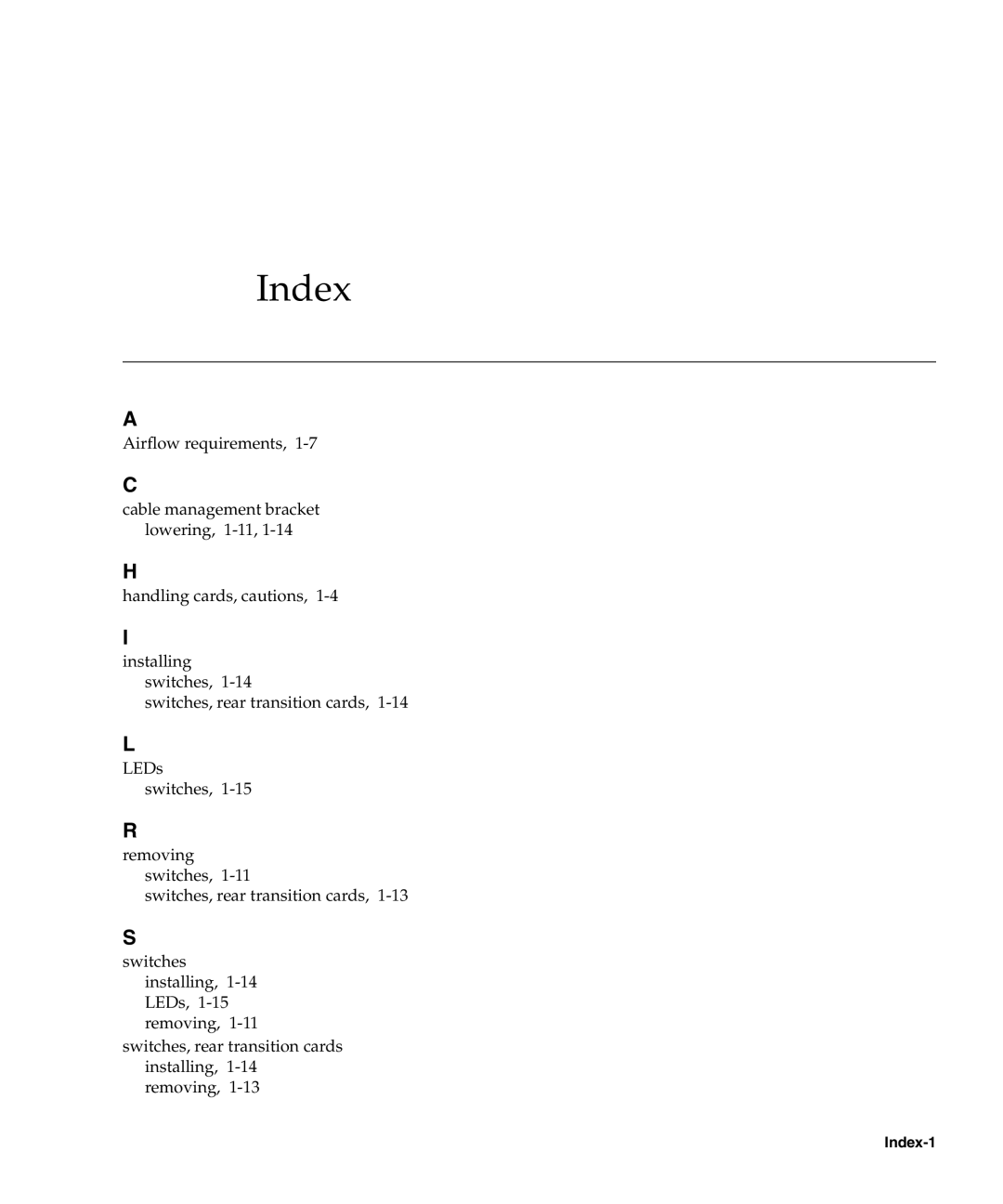 Sun Microsystems CP3240 manual Index 