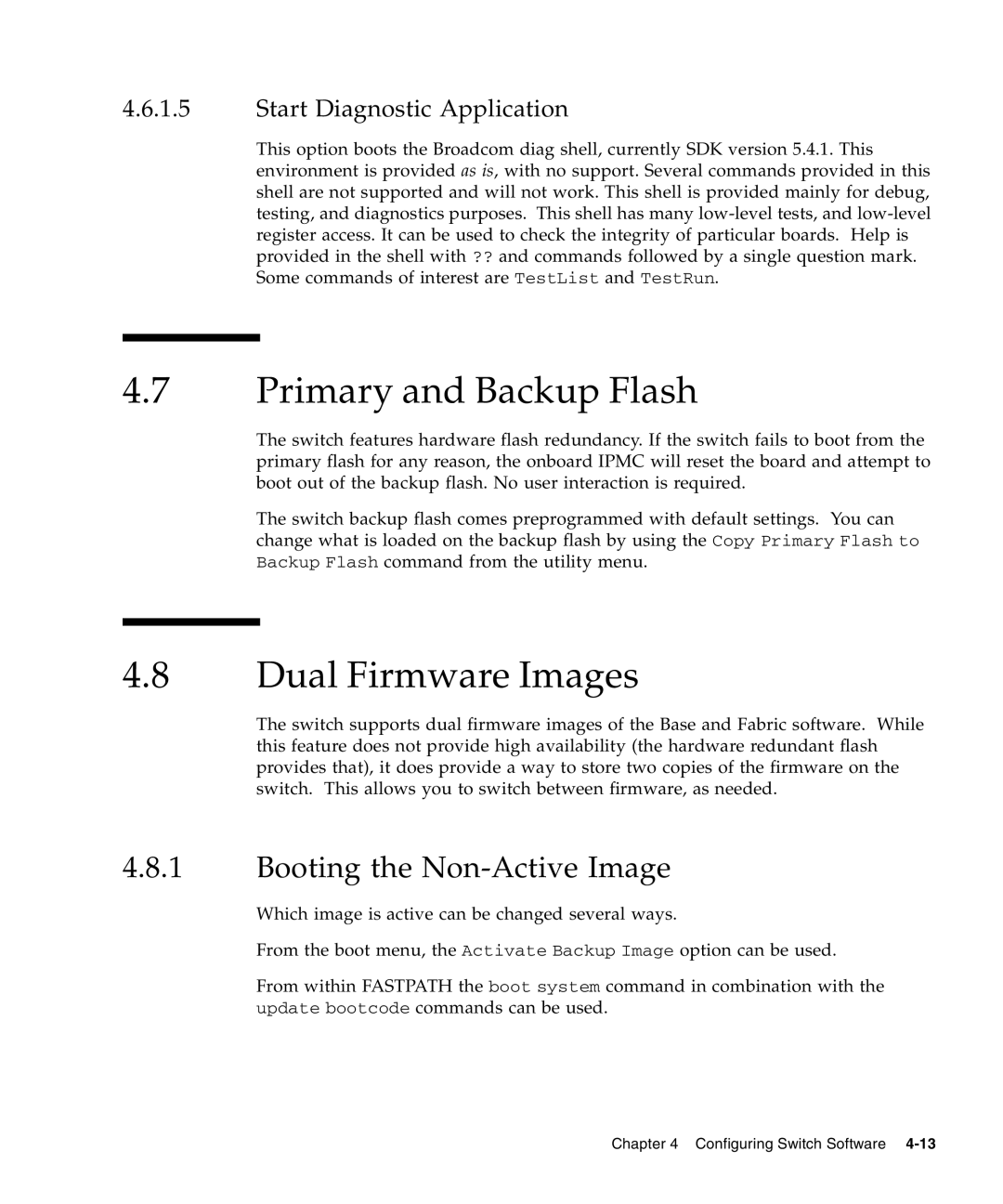 Sun Microsystems CP3240 manual Primary and Backup Flash, Dual Firmware Images, Booting the Non-Active Image 