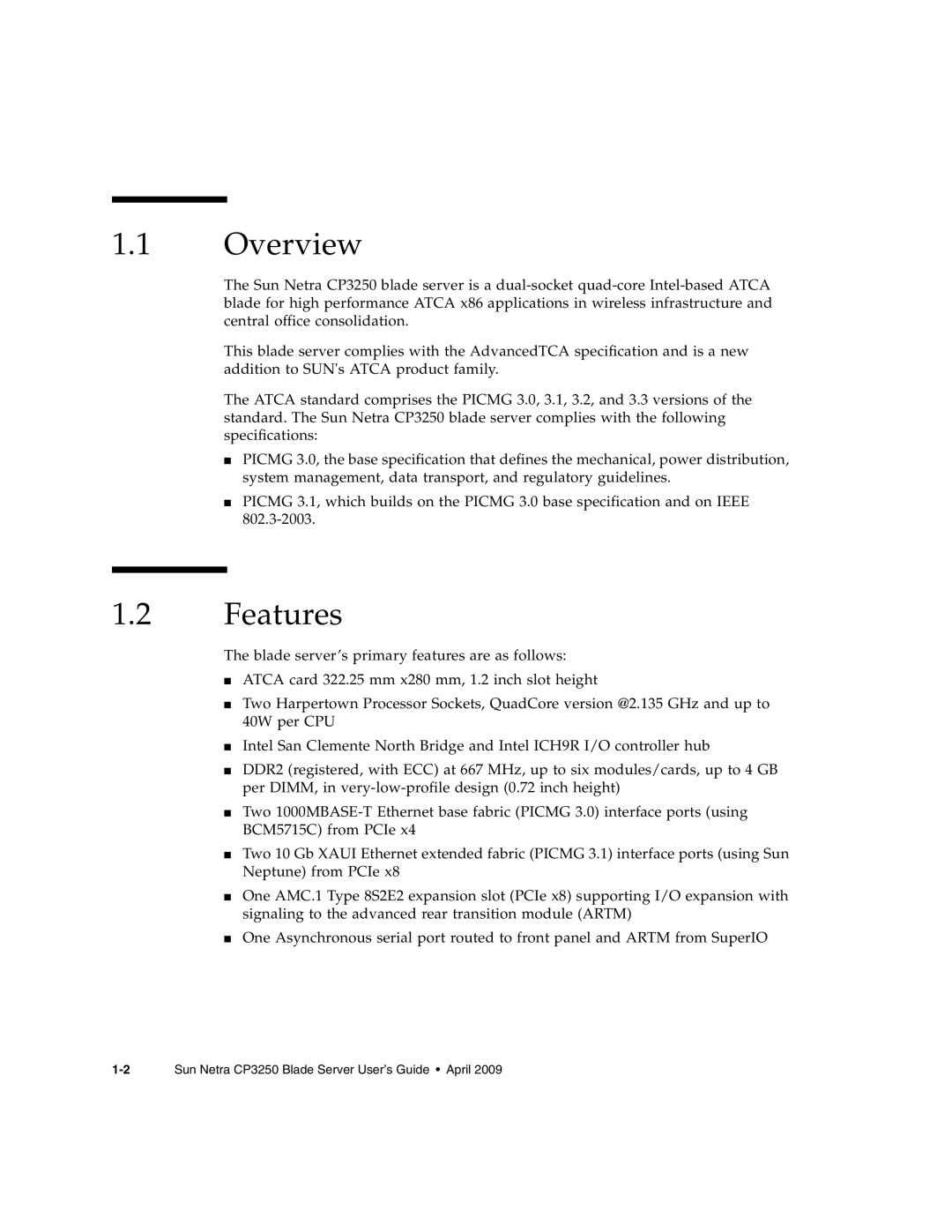 Sun Microsystems CP3250 manual Overview, Features 