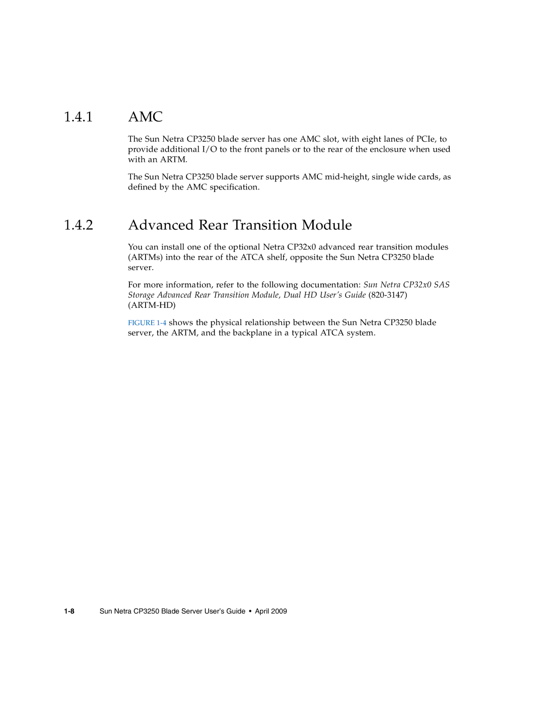 Sun Microsystems CP3250 manual 1 AMC, Advanced Rear Transition Module 