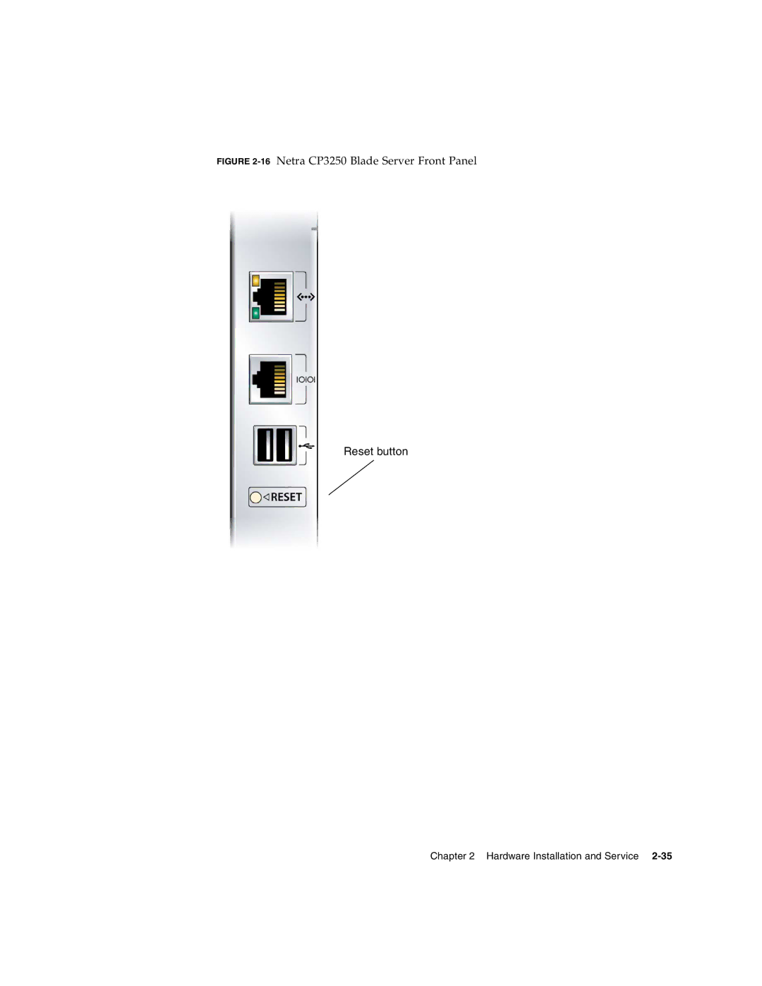 Sun Microsystems CP3250 manual Reset button 