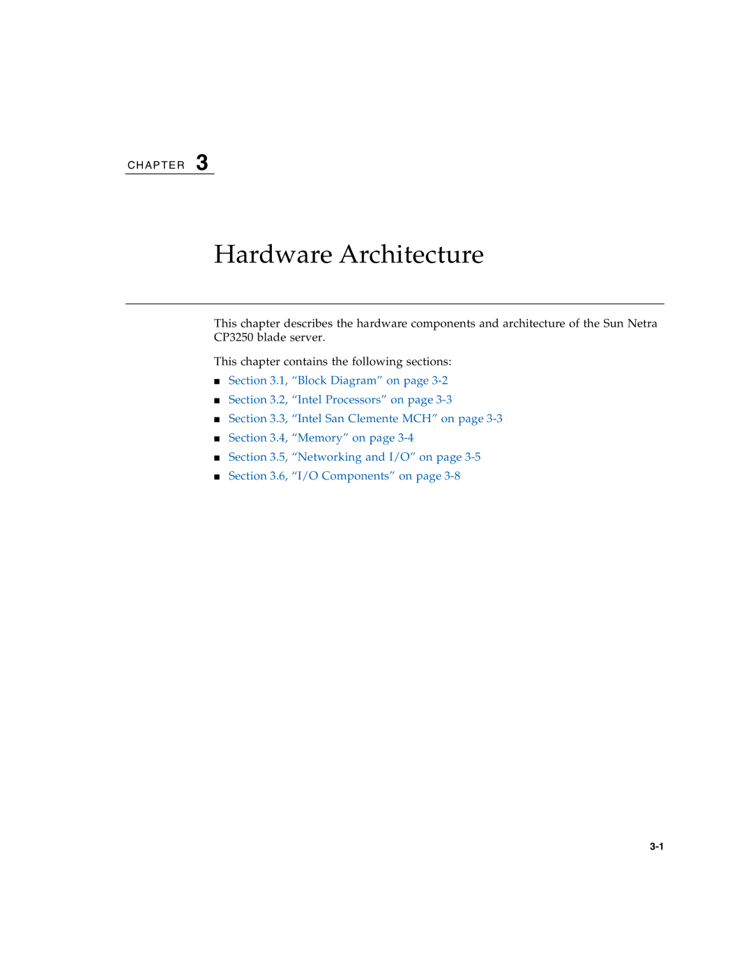 Sun Microsystems CP3250 manual Hardware Architecture 