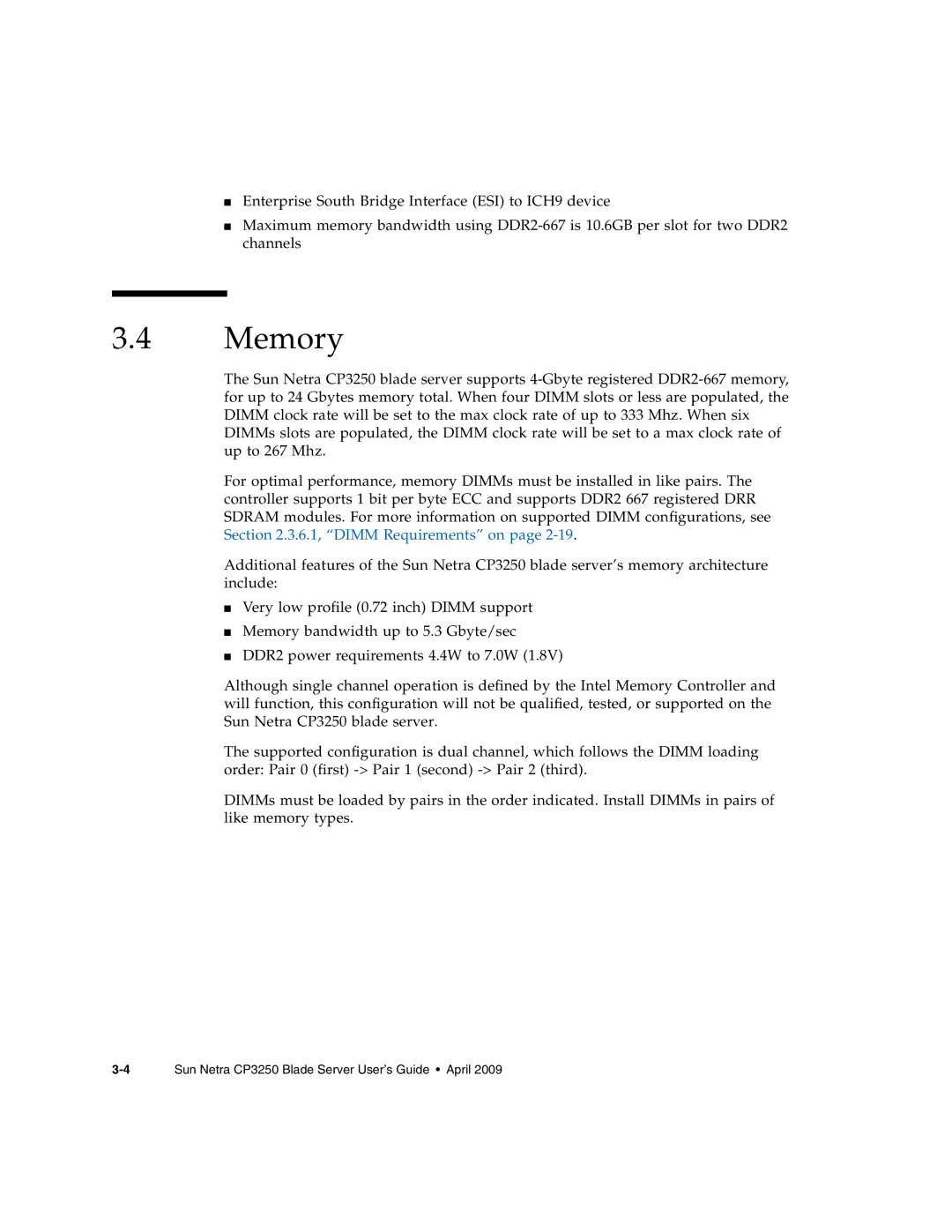 Sun Microsystems CP3250 manual Memory 