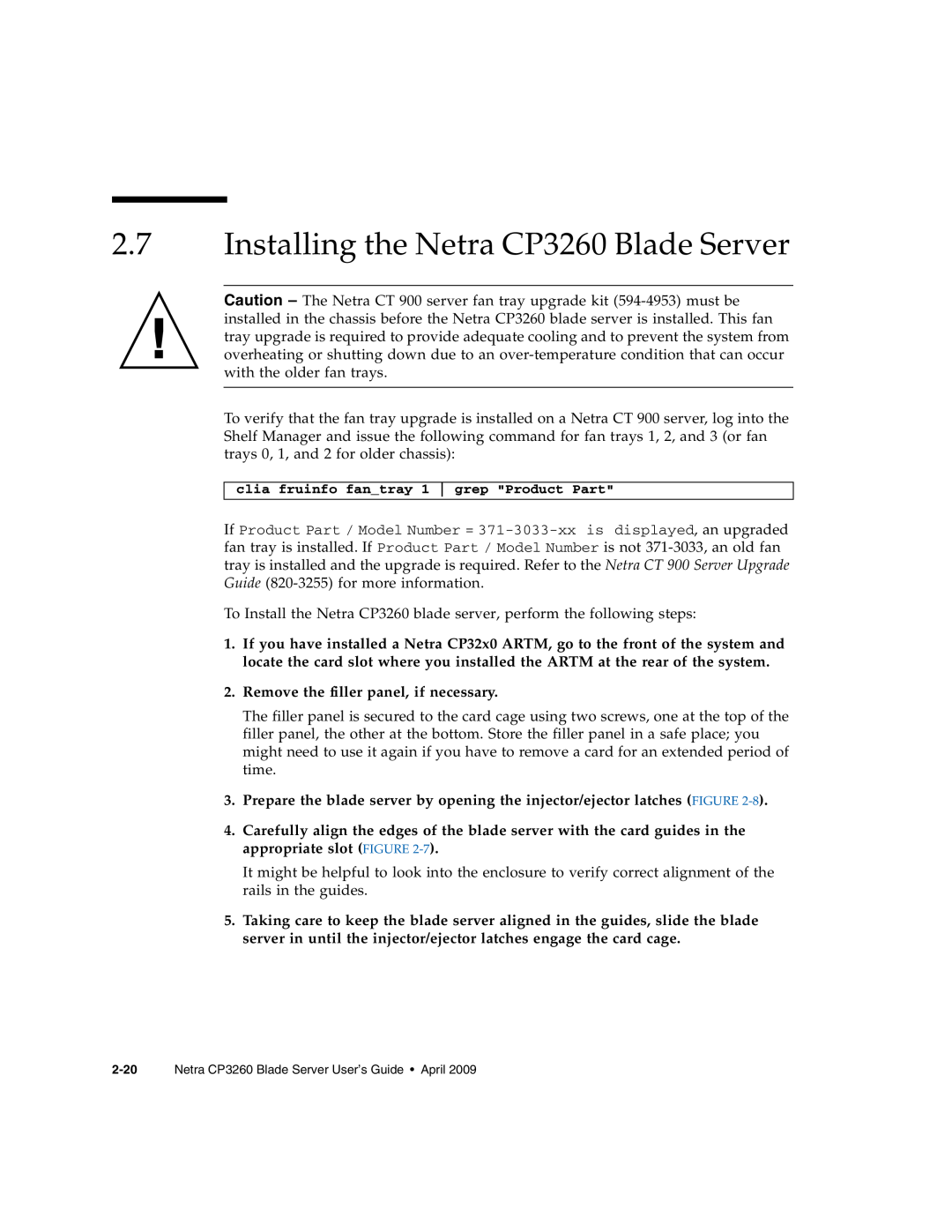 Sun Microsystems manual Installing the Netra CP3260 Blade Server 