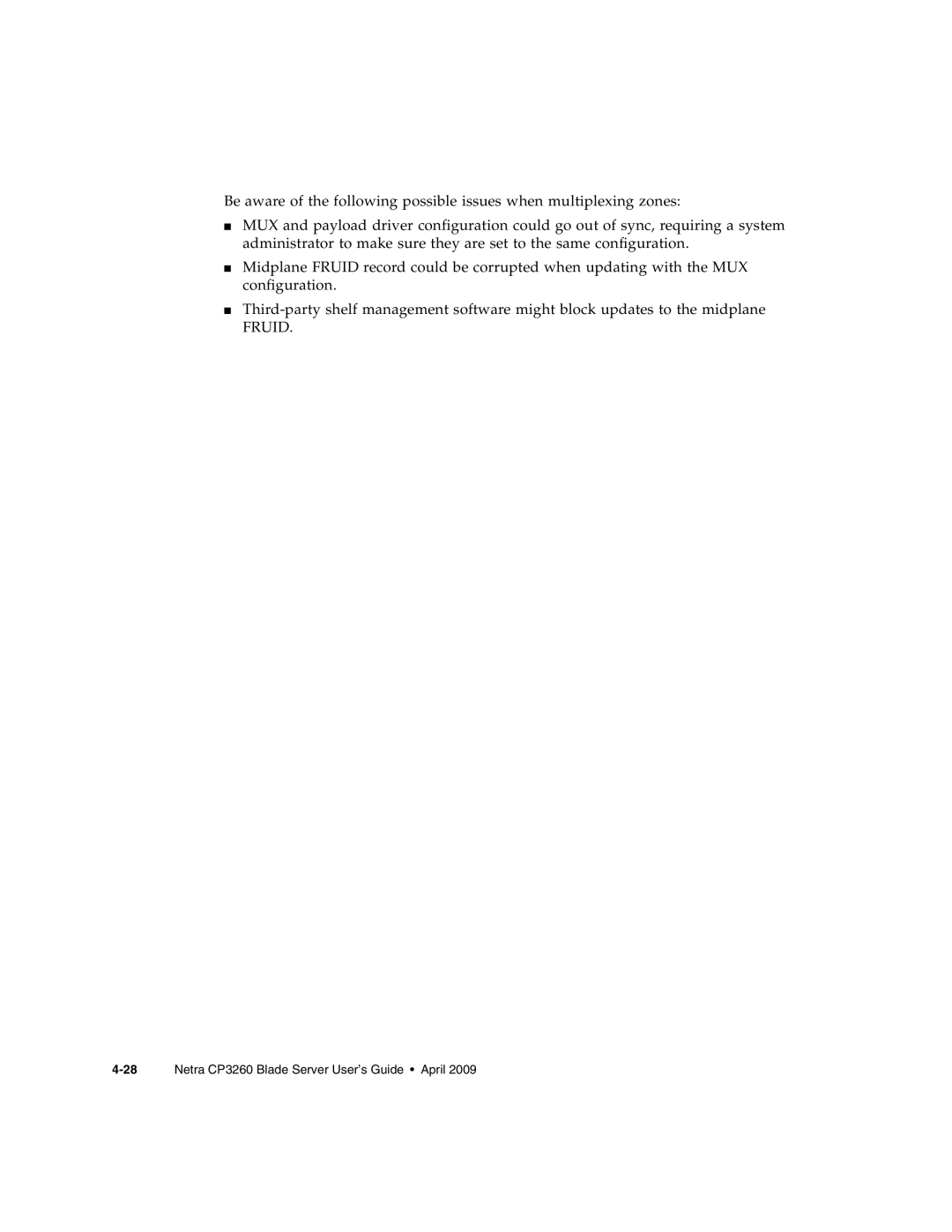 Sun Microsystems CP3260 manual Fruid 