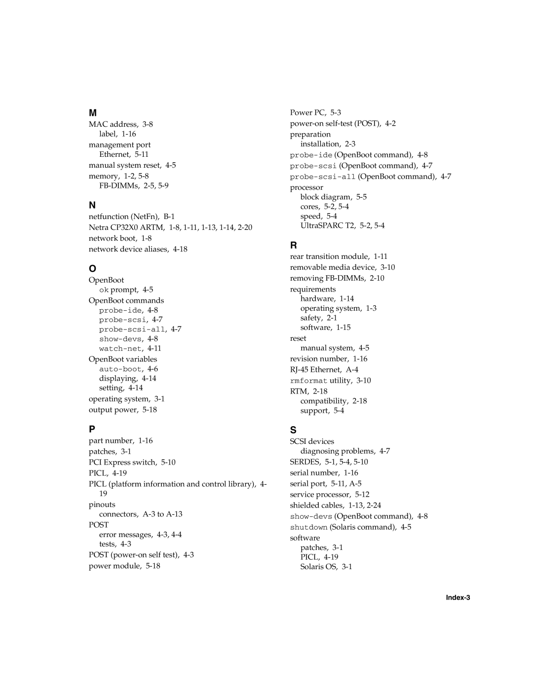 Sun Microsystems CP3260 manual Post 