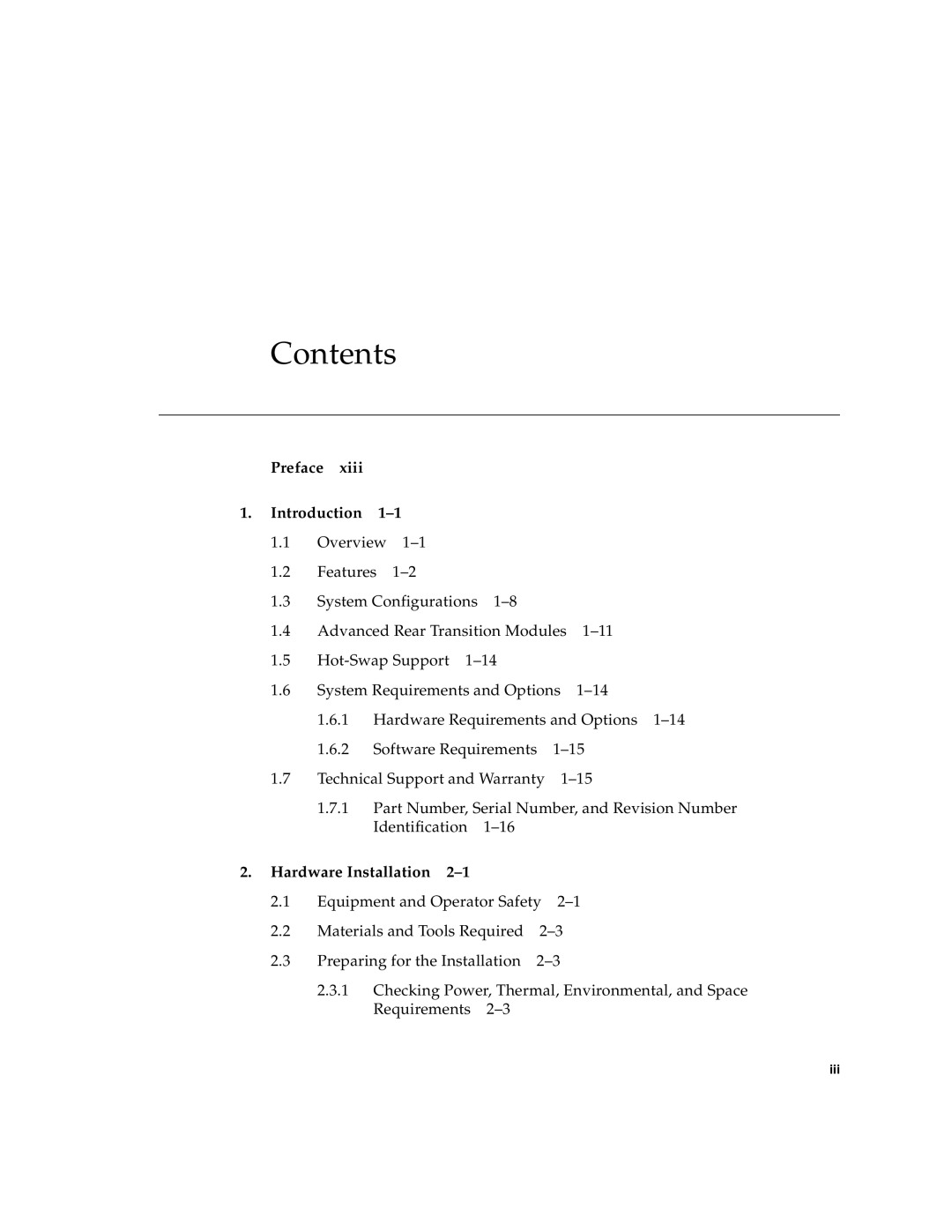 Sun Microsystems CP3260 manual Contents 