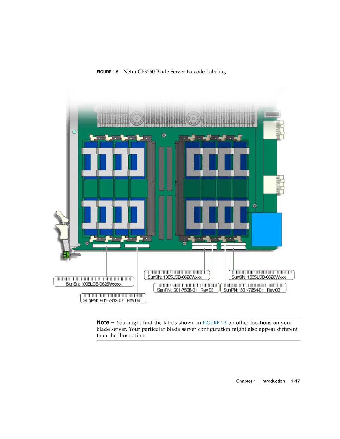 Sun Microsystems manual 5Netra CP3260 Blade Server Barcode Labeling 