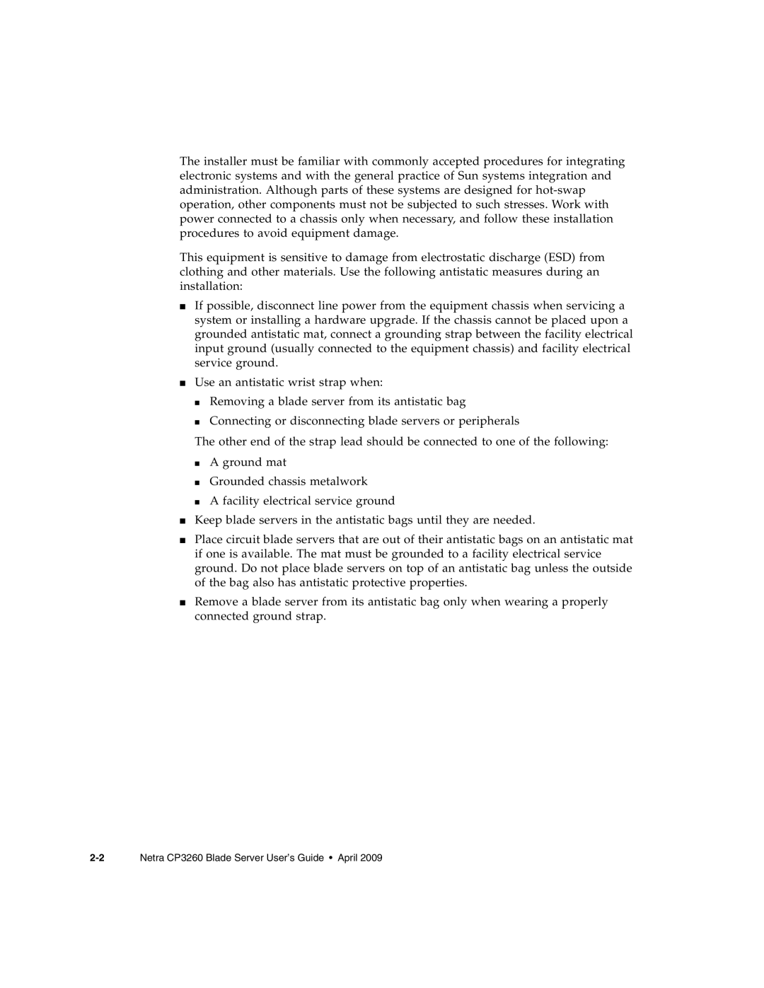 Sun Microsystems manual 2Netra CP3260 Blade Server User’s Guide April 