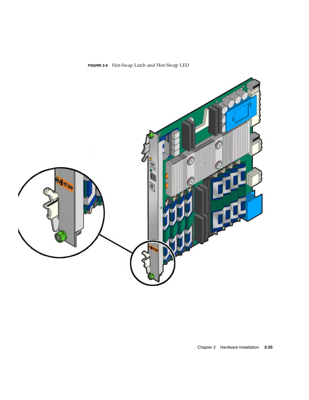 Sun Microsystems CP3260 manual 9Hot-Swap Latch and Hot-SwapLED 