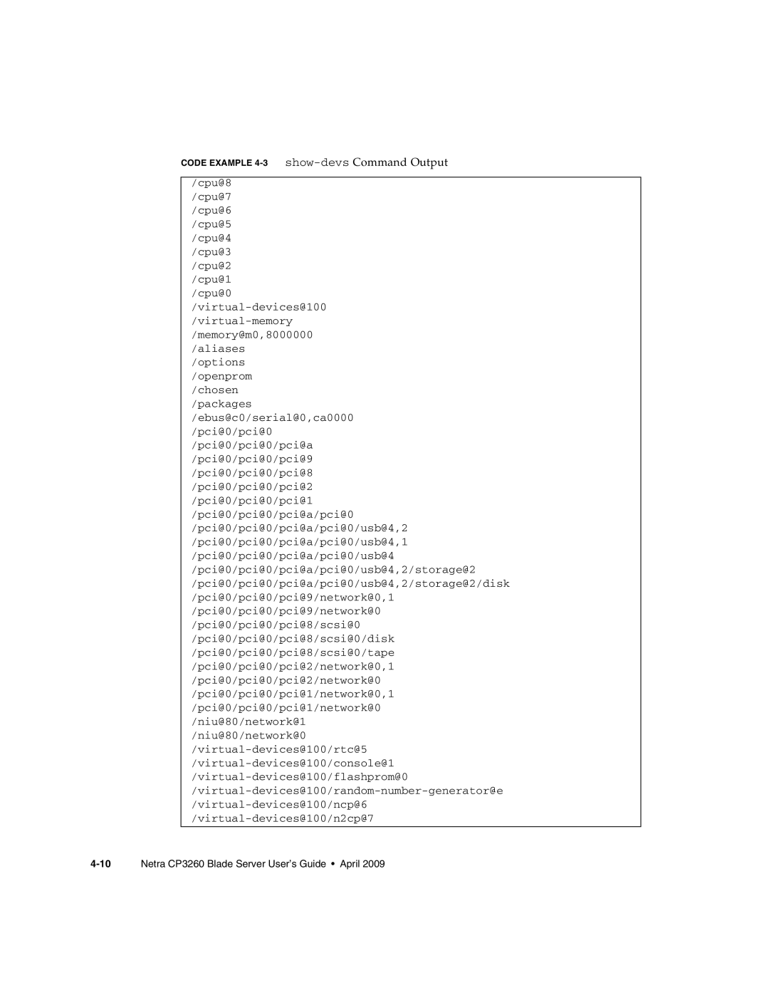 Sun Microsystems CP3260 manual Cpu@8 Cpu@7 Cpu@6 Cpu@5 Cpu@4 Cpu@3 Cpu@2 Cpu@1 