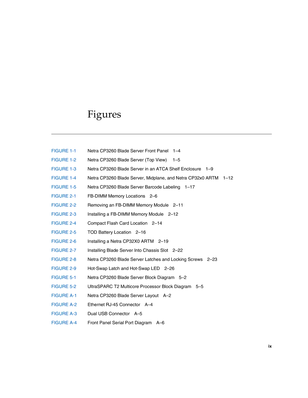 Sun Microsystems CP3260 manual Figures 