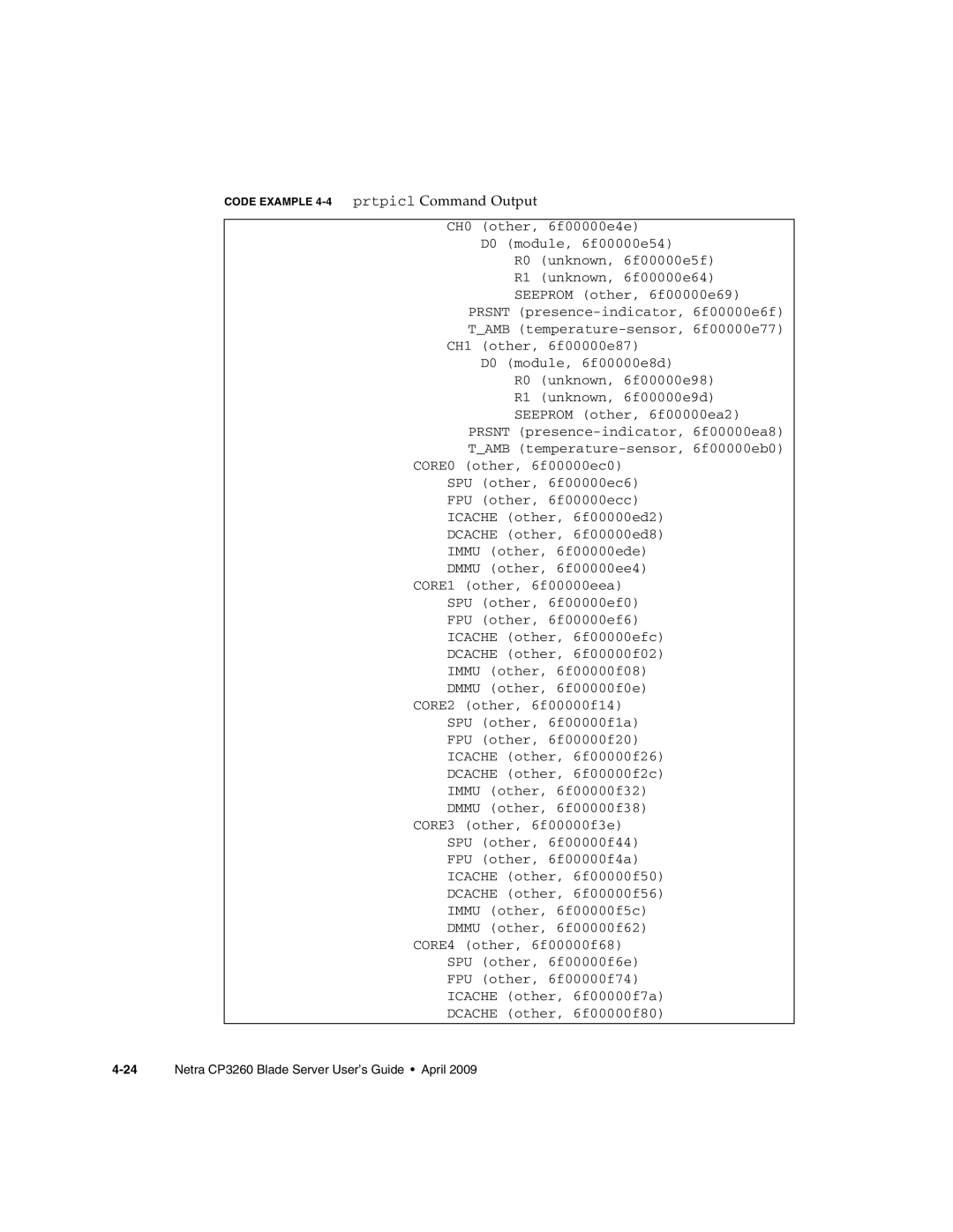 Sun Microsystems manual 24Netra CP3260 Blade Server User’s Guide April 