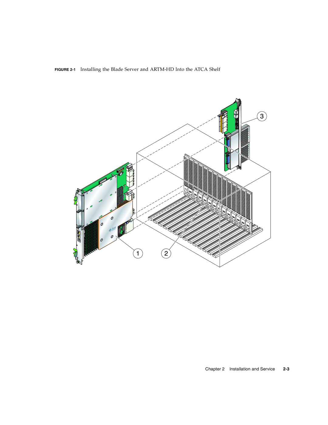 Sun Microsystems CP32x0 manual 1Installing the Blade Server and ARTM-HD Into the Atca Shelf 