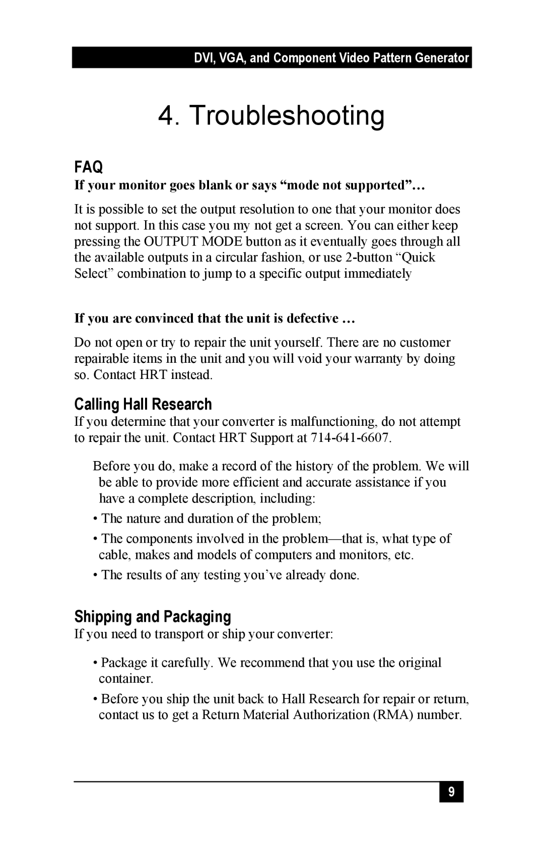 Sun Microsystems DVC-3 manual Troubleshooting, Faq 