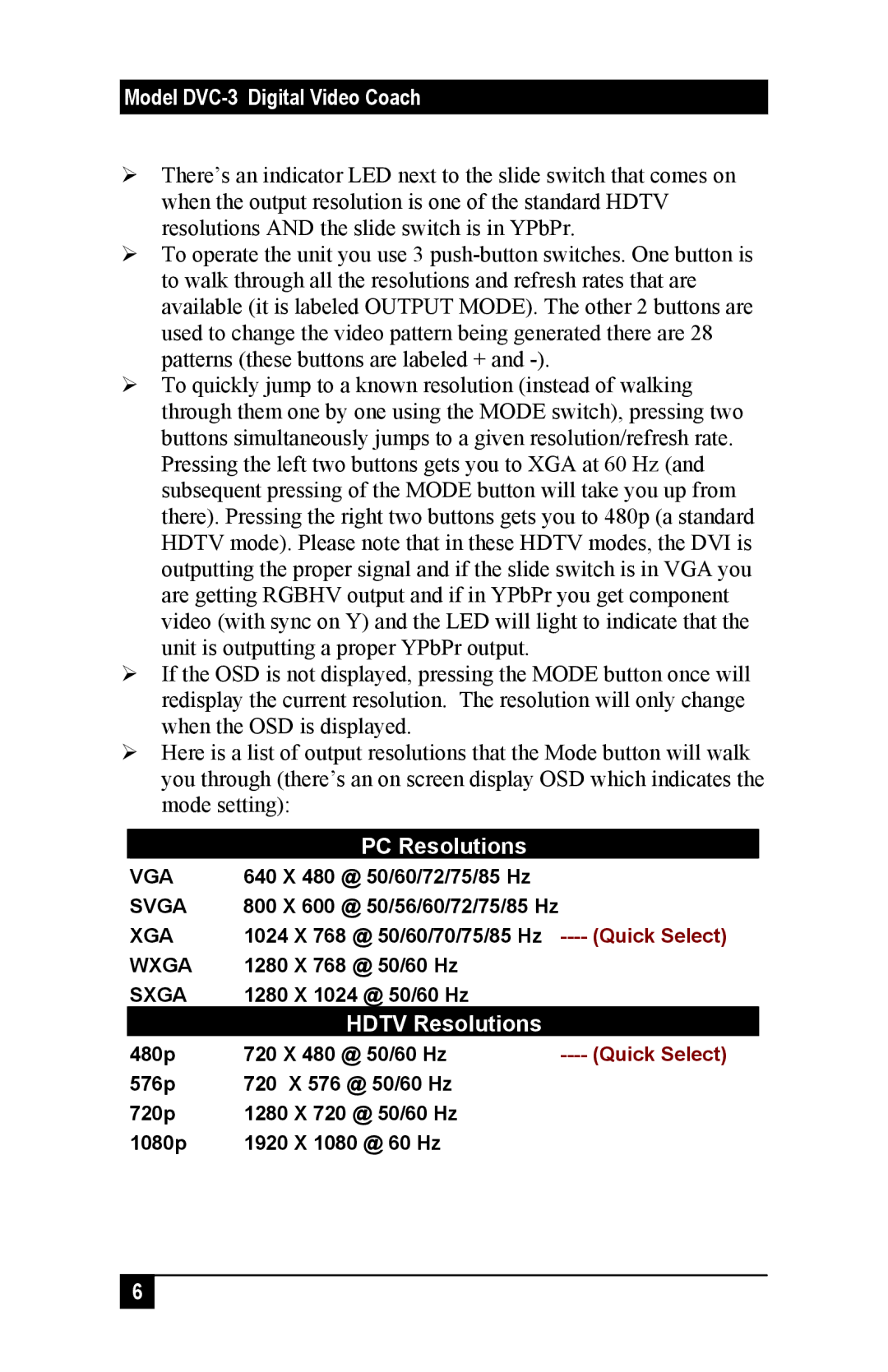 Sun Microsystems DVC-3 manual PC Resolutions 