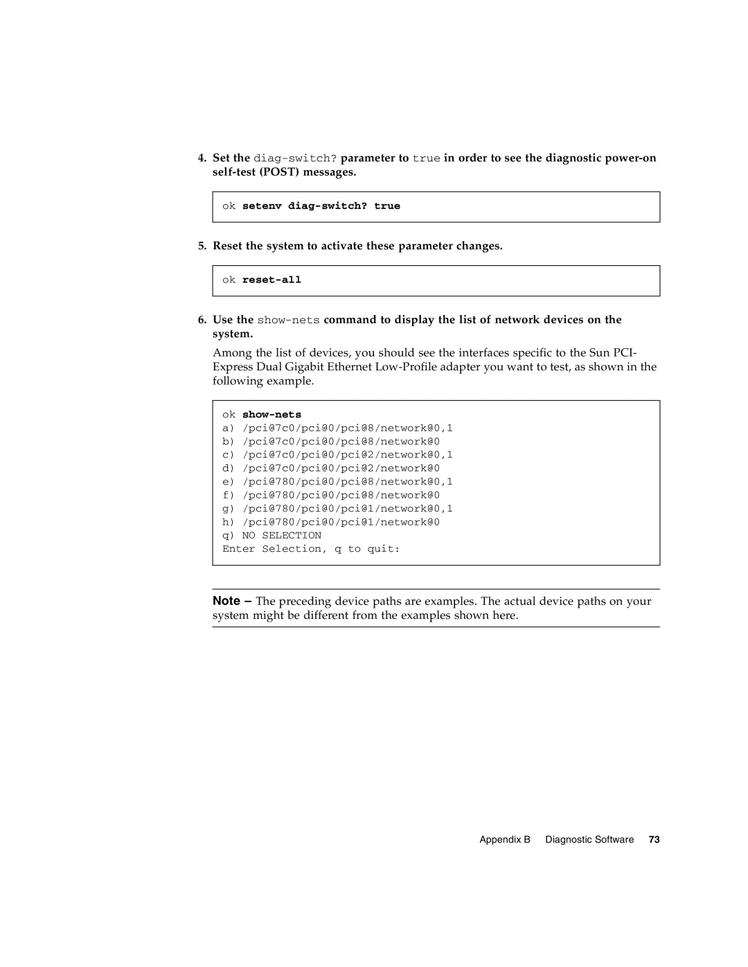 Sun Microsystems Ethernet MMF/UTP Adapter manual Reset the system to activate these parameter changes, Ok reset-all 