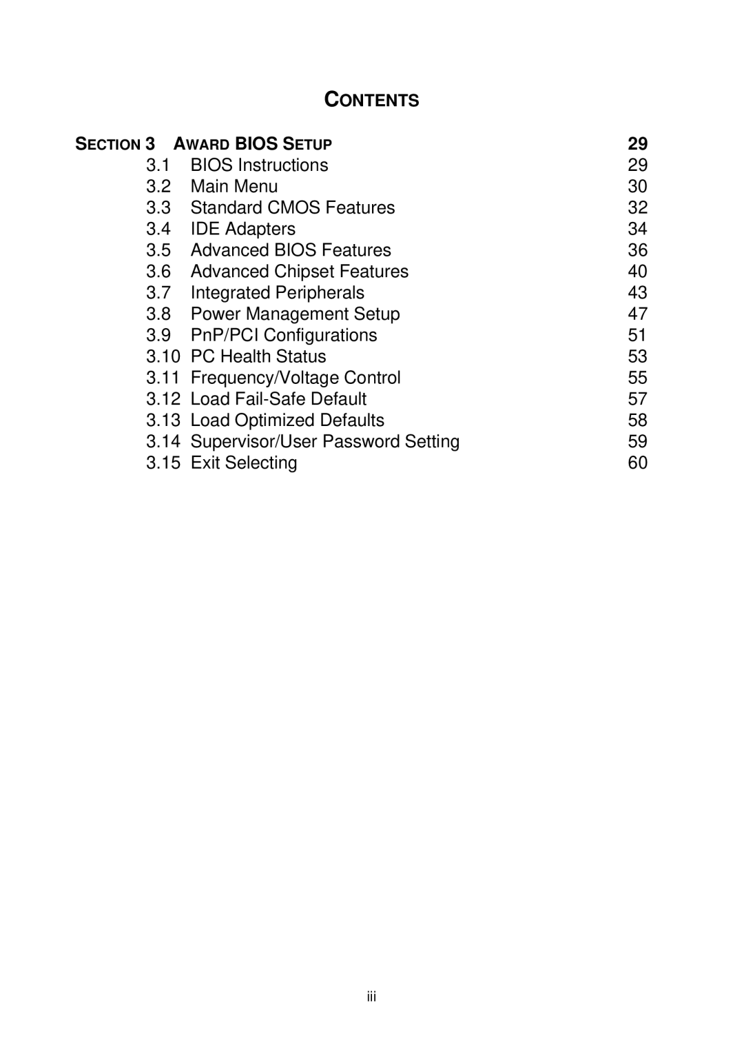 Sun Microsystems F815D/V manual Award Bios Setup 