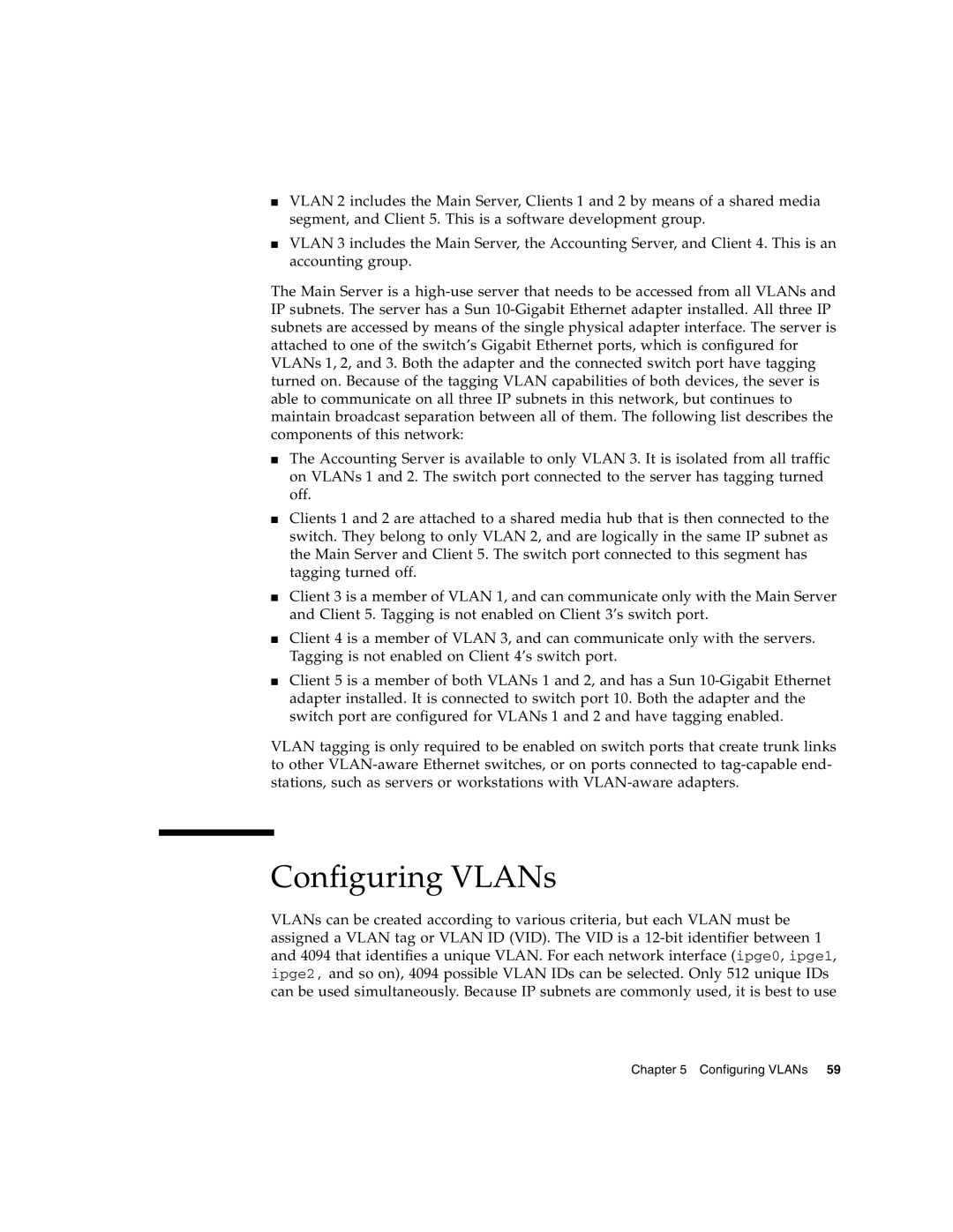 Sun Microsystems Gigabit Ethernet MMF/UTP Adapter manual Configuring VLANs 