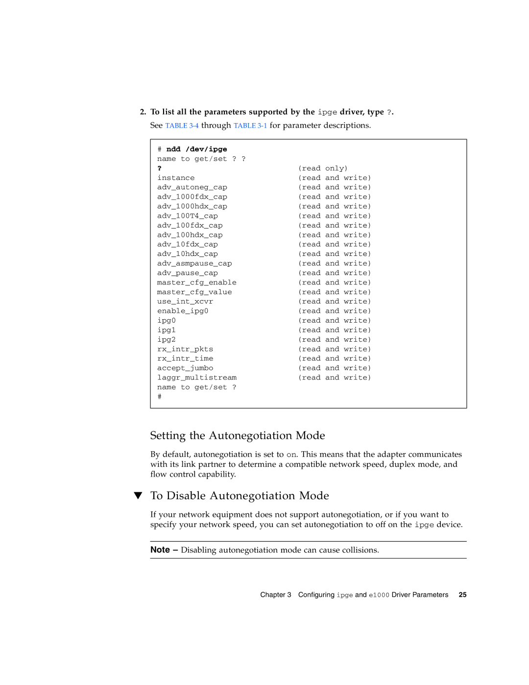 Sun Microsystems Gigabit Ethernet MMF/UTP Adapter manual Setting the Autonegotiation Mode, To Disable Autonegotiation Mode 