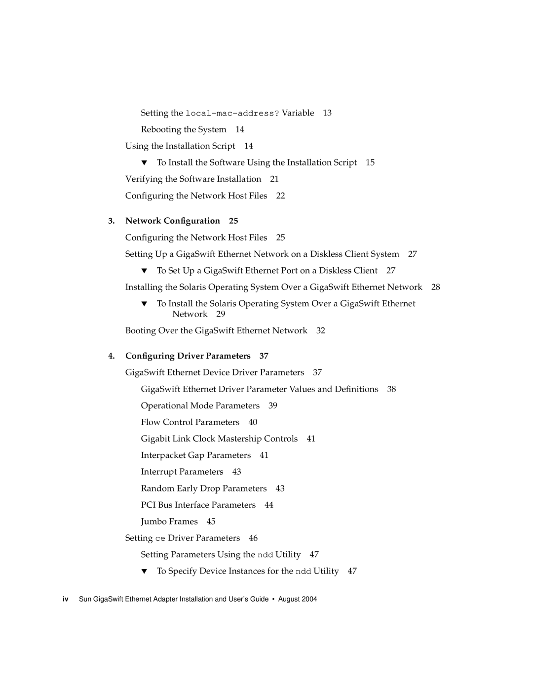 Sun Microsystems GigaSwift Ethernet Adapter manual Network Configuration, Configuring Driver Parameters 