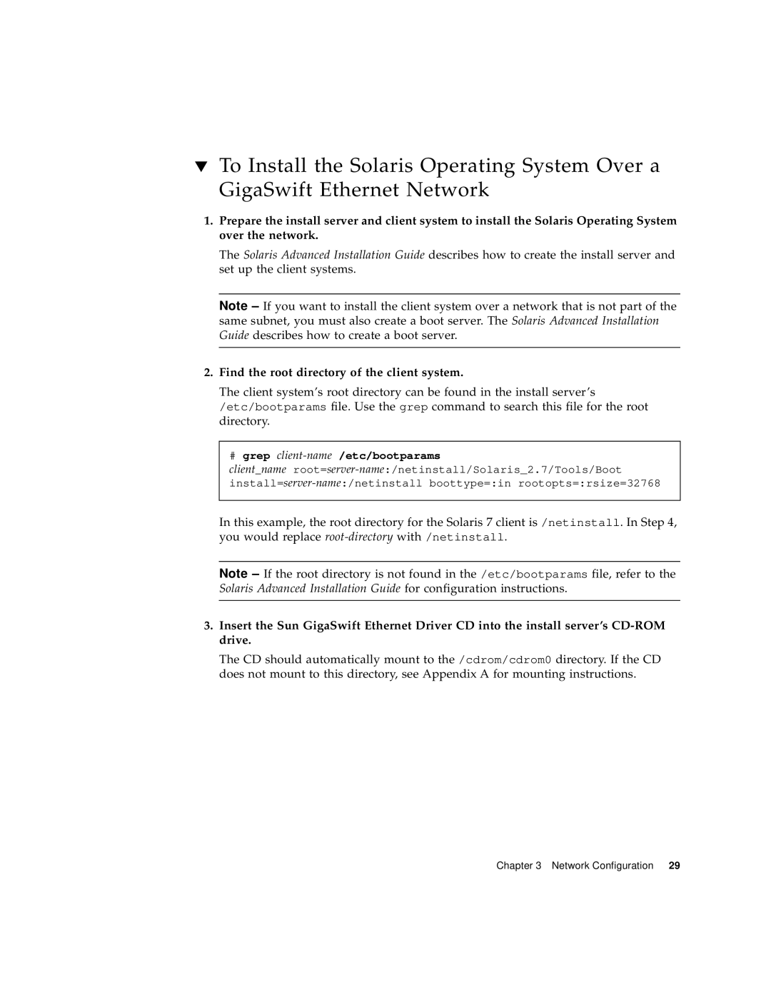 Sun Microsystems GigaSwift Ethernet Adapter manual Find the root directory of the client system 