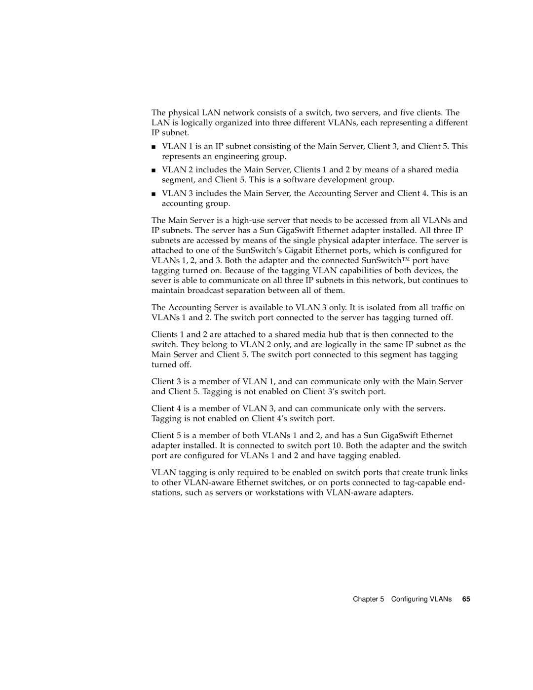 Sun Microsystems GigaSwift Ethernet Adapter manual Configuring VLANs 