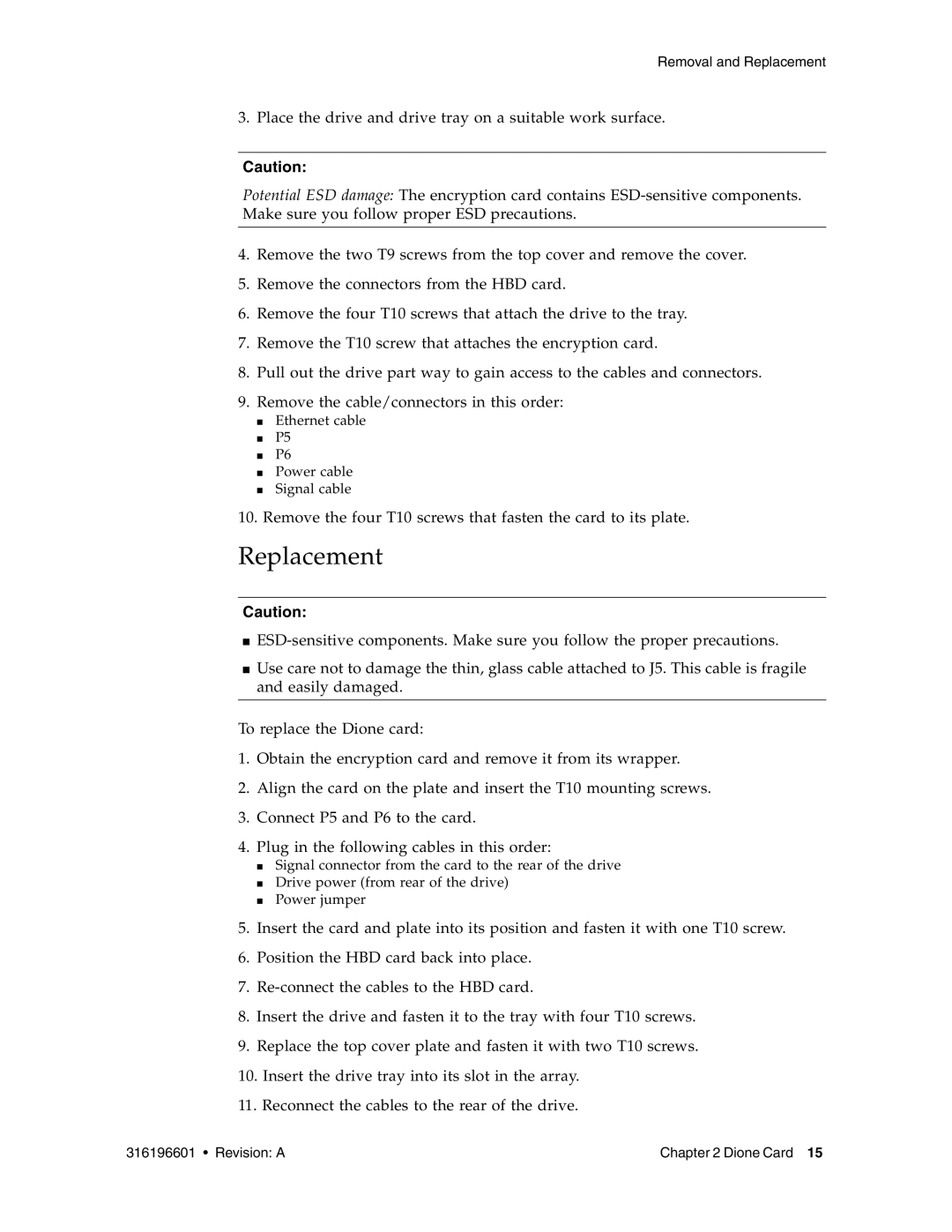 Sun Microsystems HP LTO4 manual Replacement 