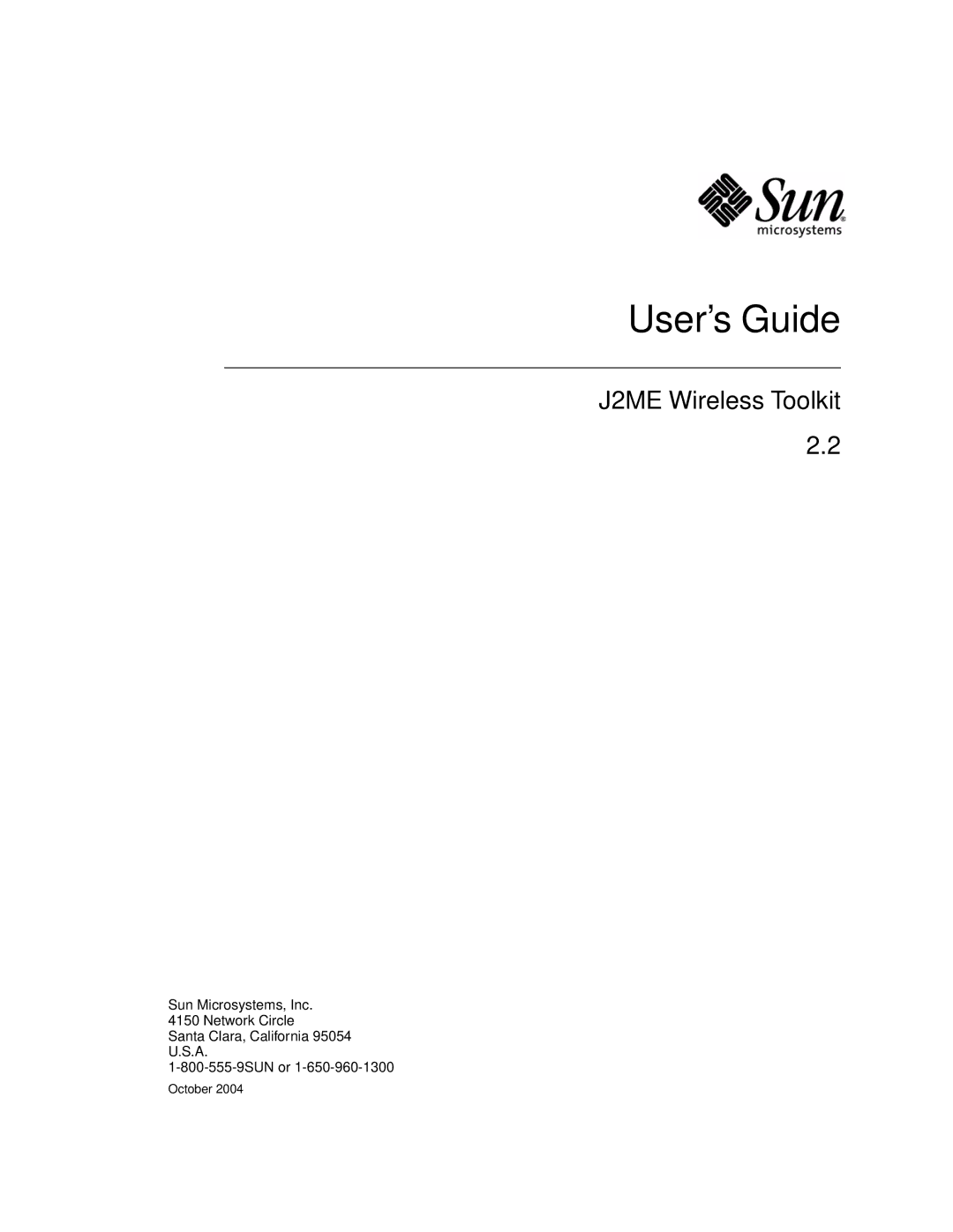 Sun Microsystems J2ME manual User’s Guide 