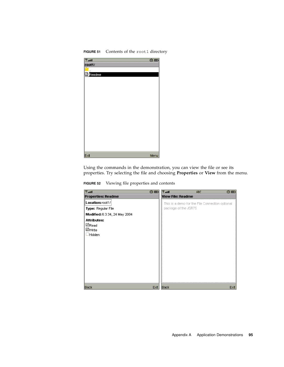 Sun Microsystems J2ME manual Contents of the root1 directory 