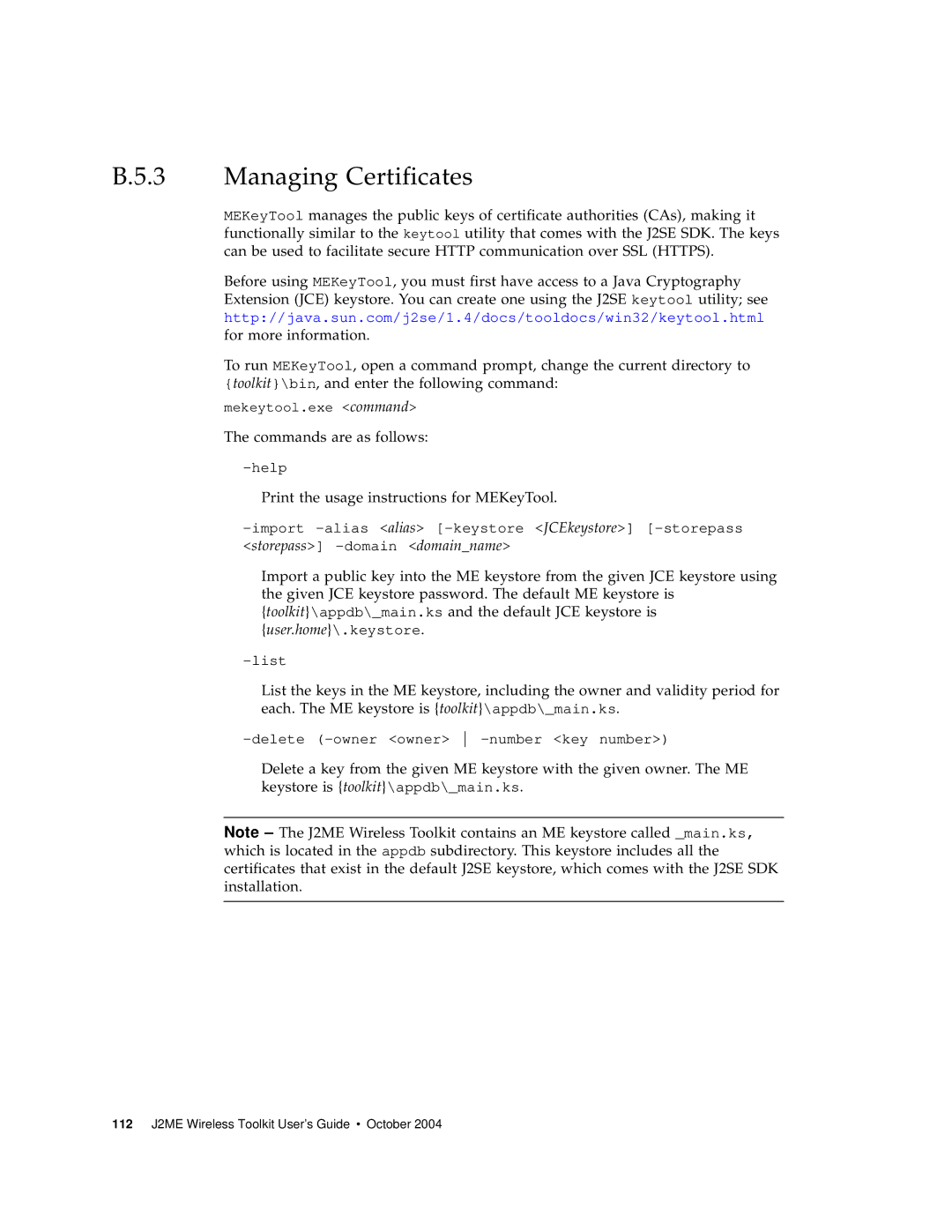 Sun Microsystems J2ME manual Managing Certificates 