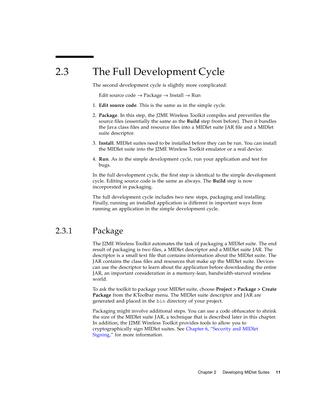 Sun Microsystems J2ME manual Full Development Cycle, Package 