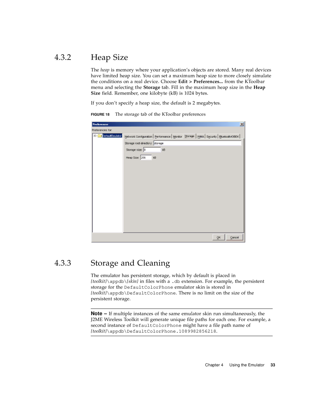 Sun Microsystems J2ME manual Heap Size, Storage and Cleaning 