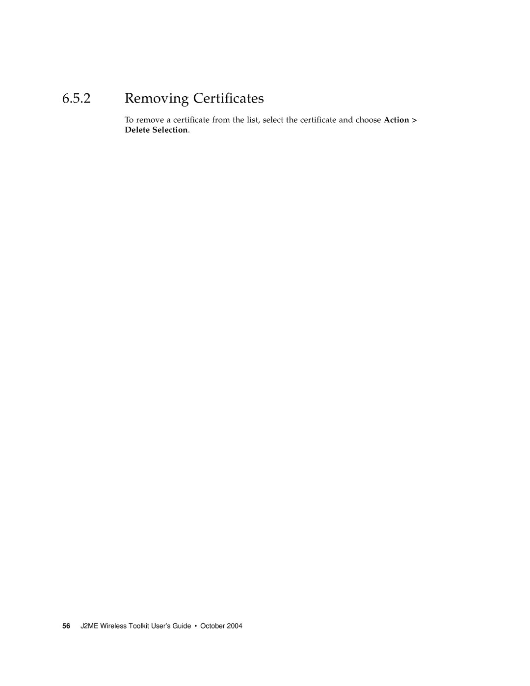 Sun Microsystems J2ME manual Removing Certificates 