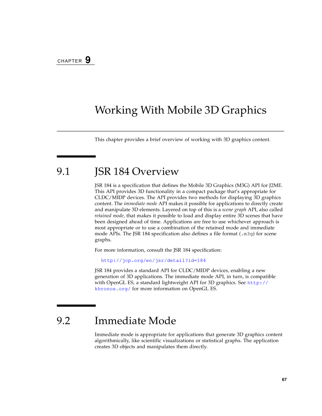 Sun Microsystems J2ME manual Working With Mobile 3D Graphics, JSR 184 Overview, Immediate Mode 