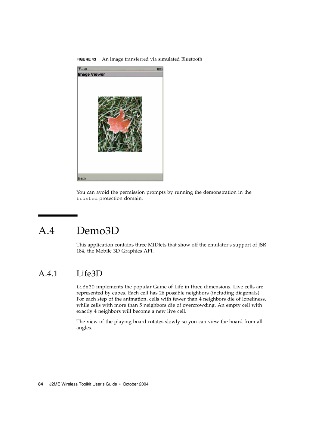 Sun Microsystems J2ME manual Demo3D, Life3D 