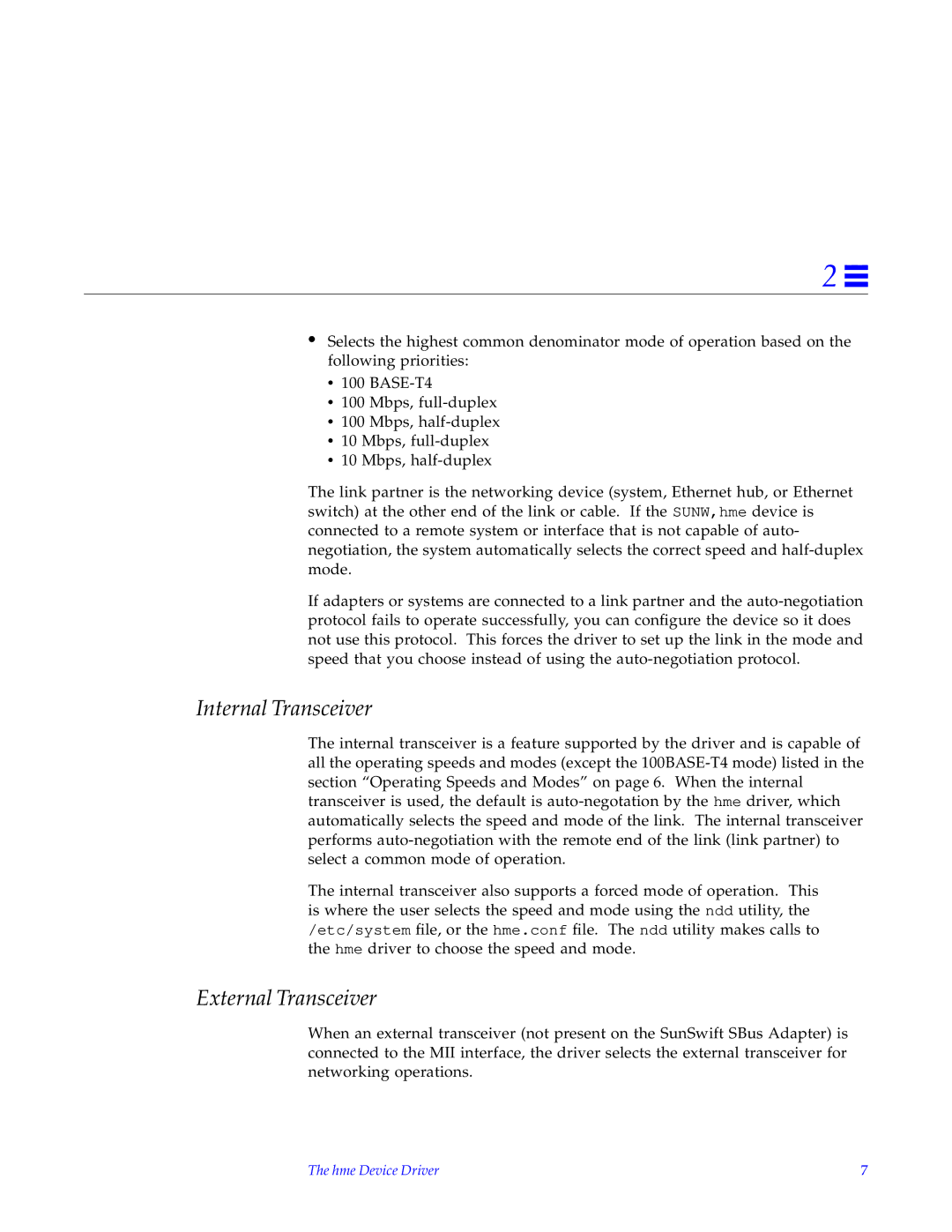 Sun Microsystems none manual Internal Transceiver, External Transceiver 