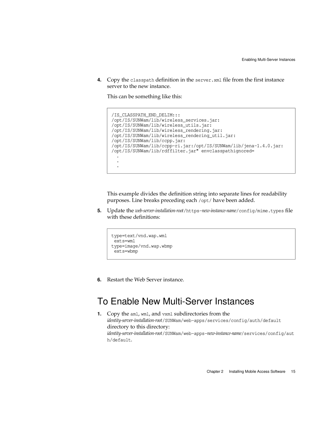 Sun Microsystems One Portal Server manual To Enable New Multi-Server Instances 