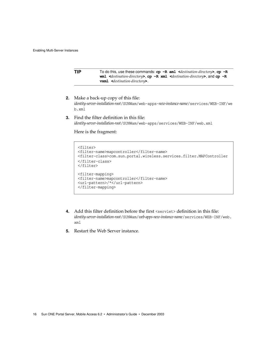 Sun Microsystems One Portal Server manual Here is the fragment 