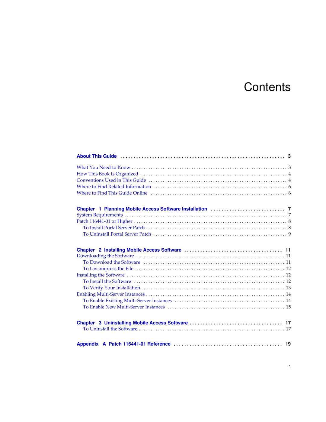 Sun Microsystems One Portal Server manual Contents 