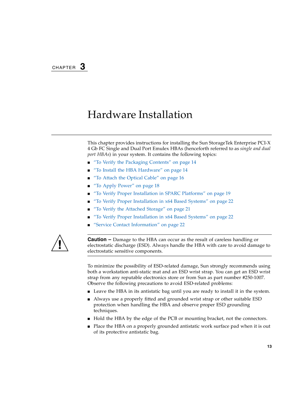 Sun Microsystems PCI-X manual Hardware Installation 