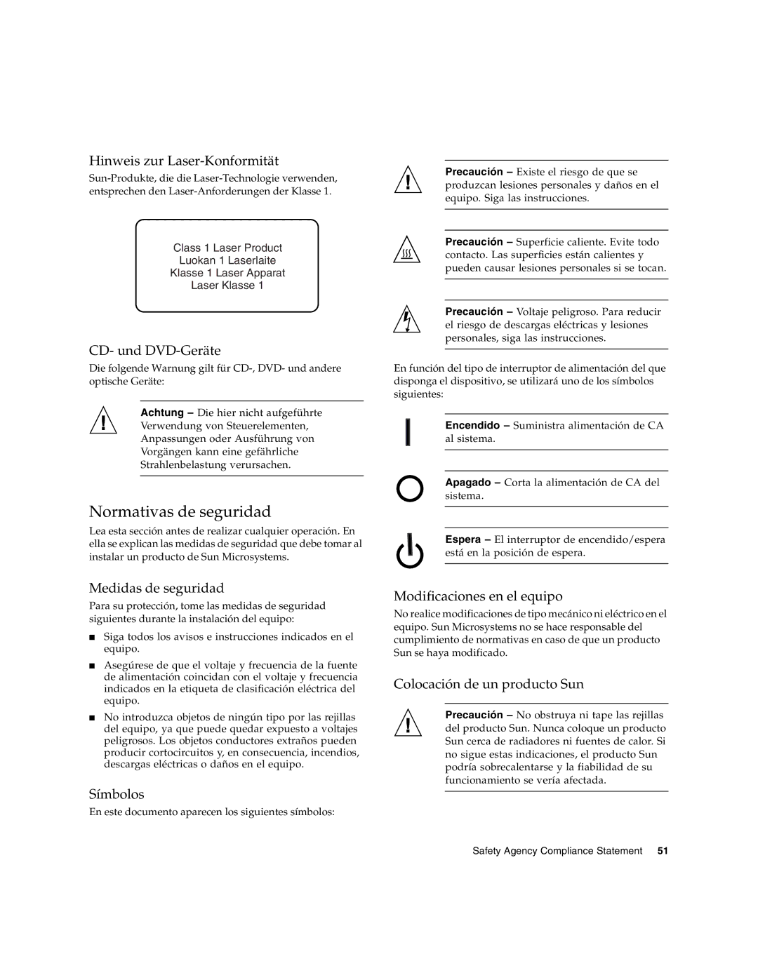 Sun Microsystems PCI-X manual Normativas de seguridad 