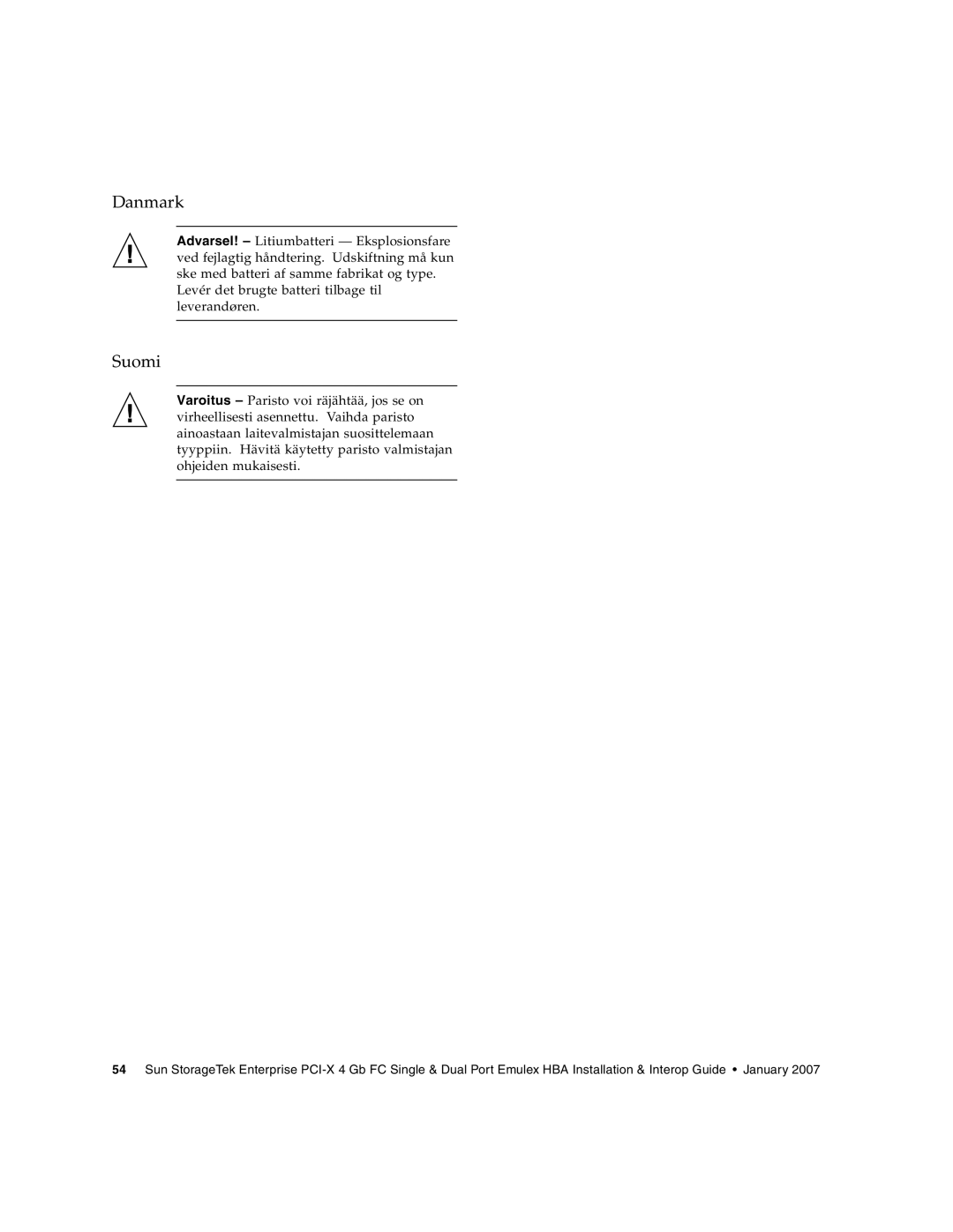 Sun Microsystems PCI-X manual Danmark, Suomi 