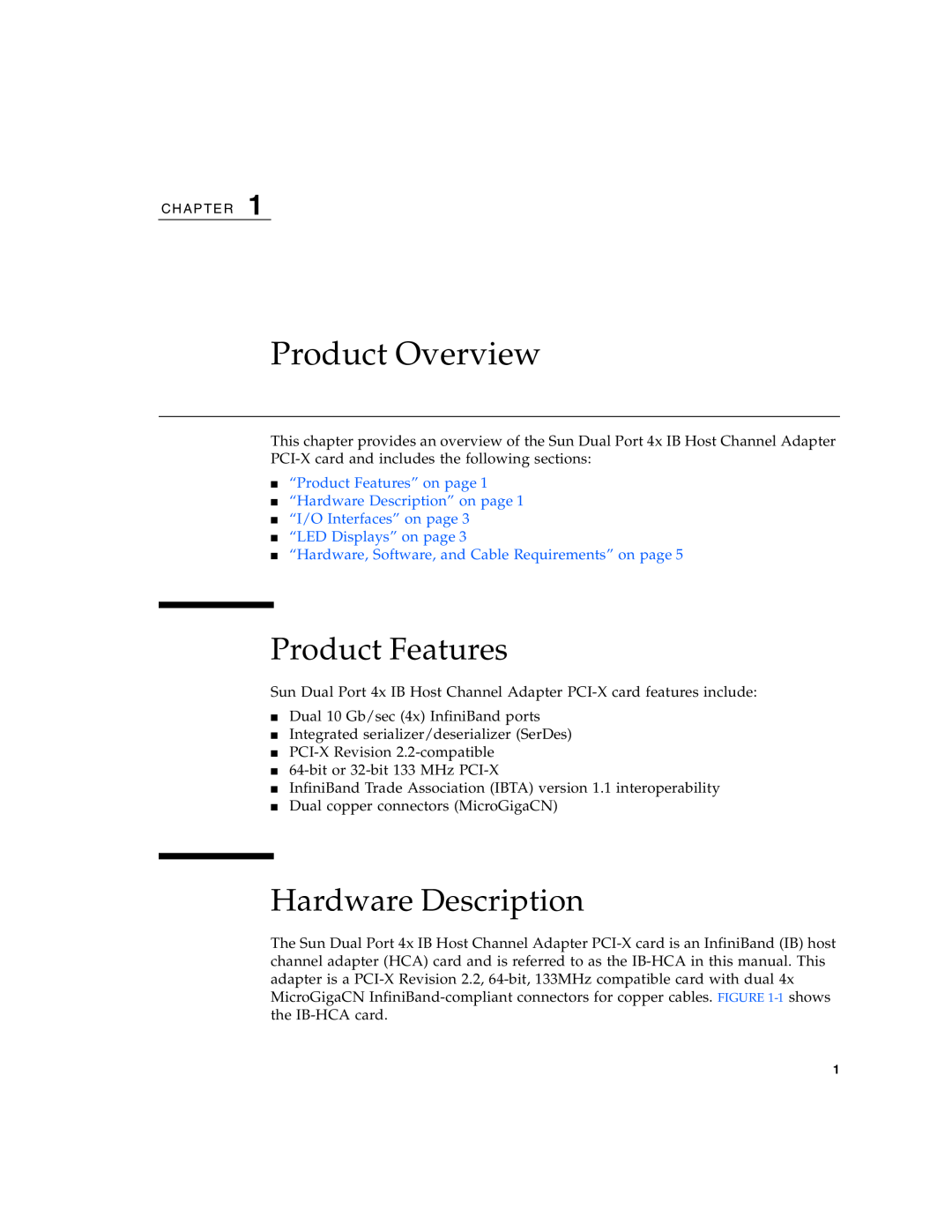 Sun Microsystems PCI manual Product Overview, Product Features, Hardware Description 