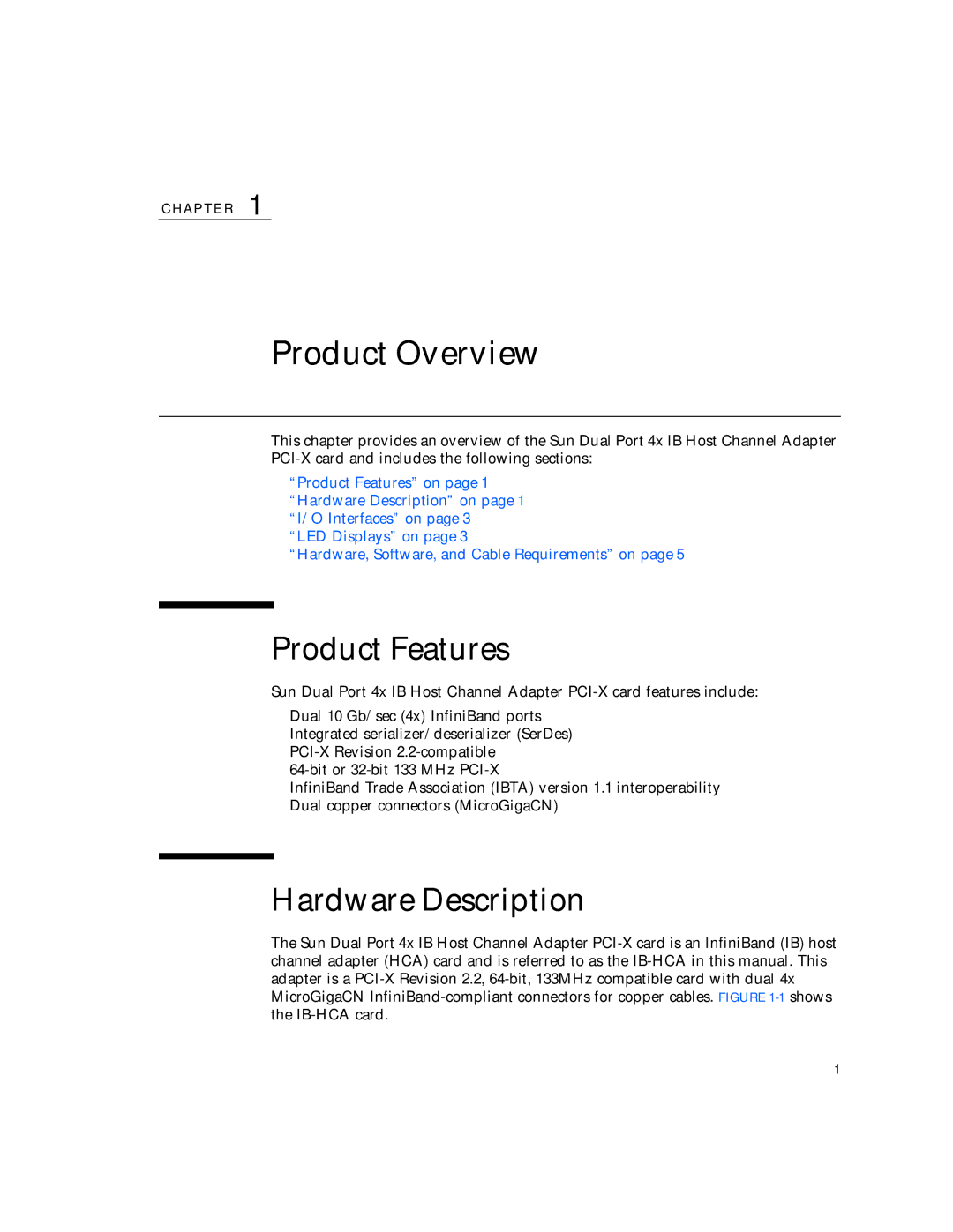 Sun Microsystems PCI manual Product Overview, Product Features, Hardware Description 