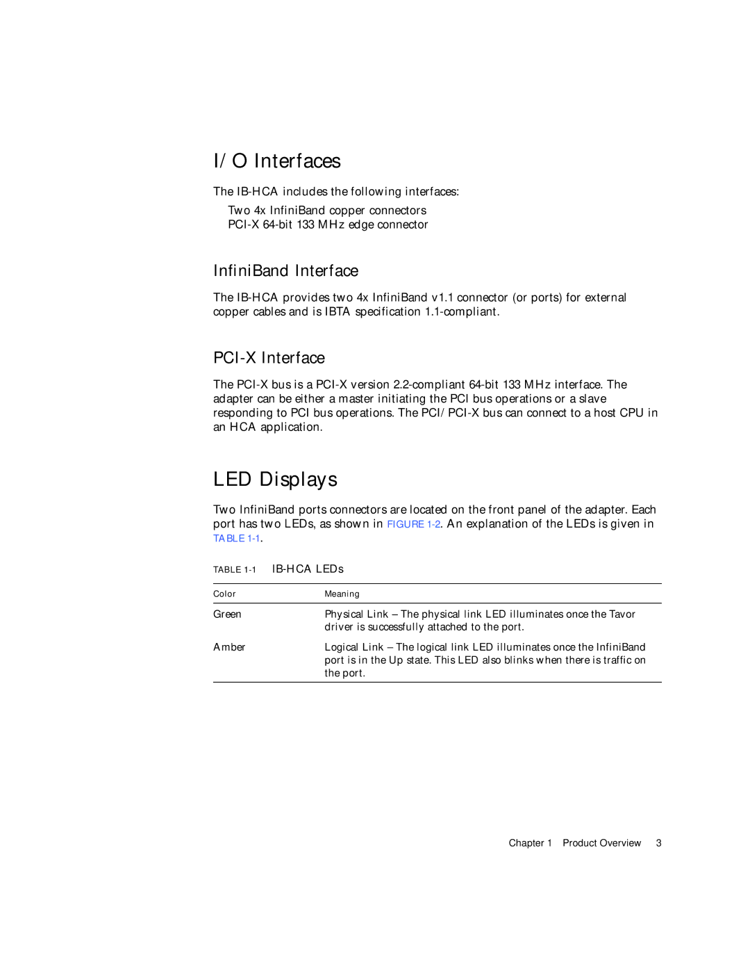 Sun Microsystems PCI manual Interfaces, LED Displays 