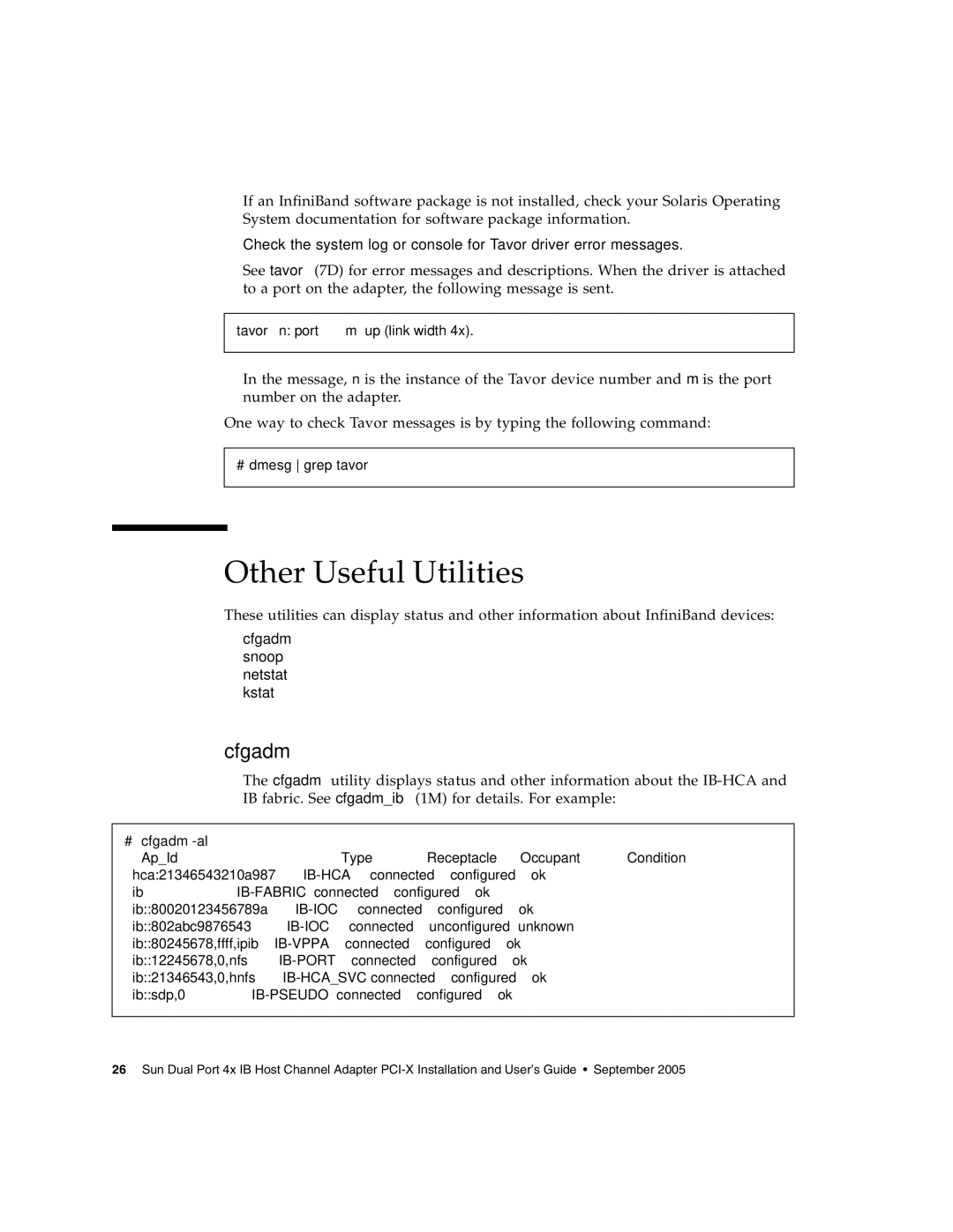 Sun Microsystems PCI manual Other Useful Utilities, Cfgadm 