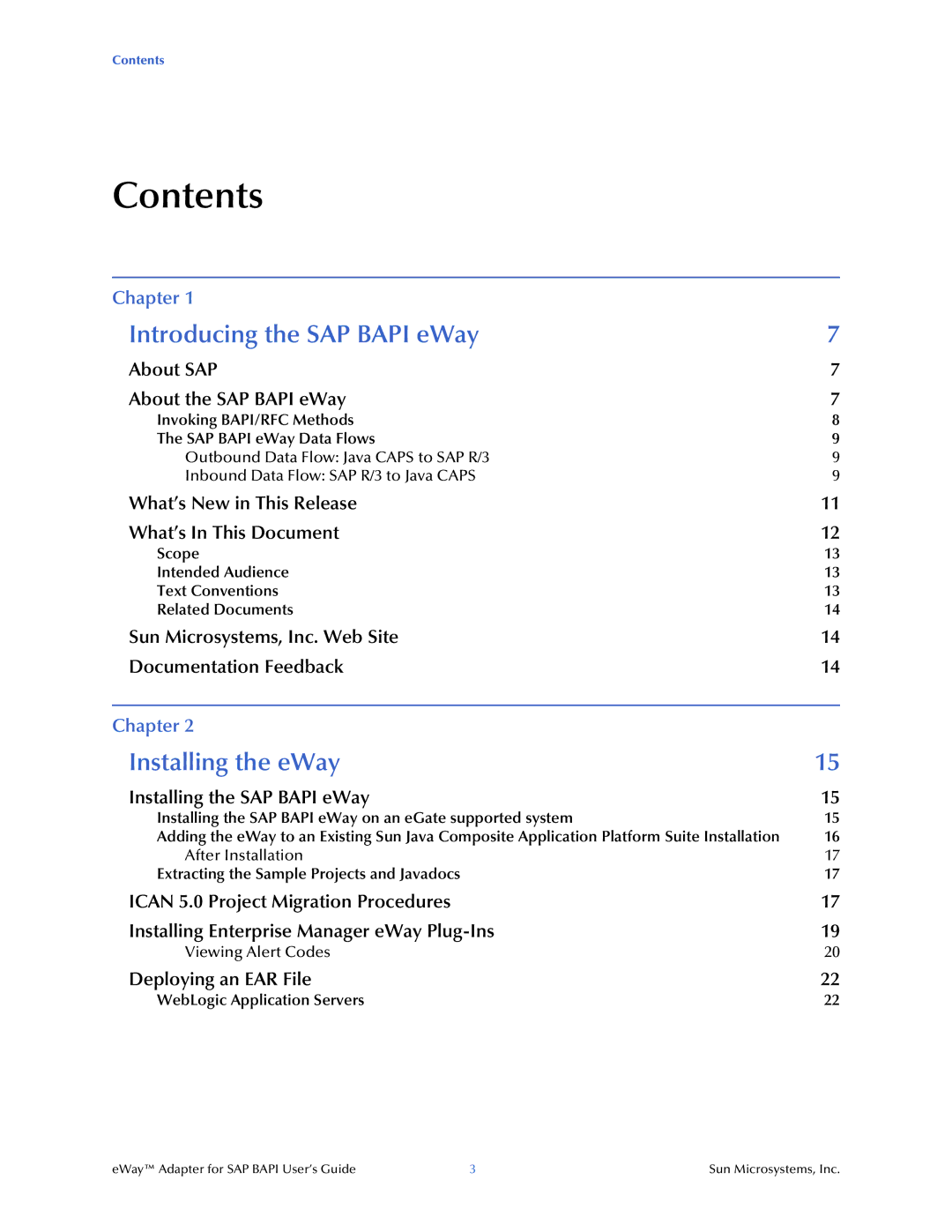 Sun Microsystems SAP BAPI manual Contents 