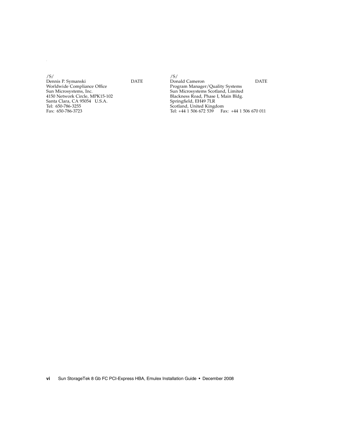 Sun Microsystems SG-XPCIE2FC-EM8-Z, SG-XPCIE1FC-EM8-Z manual Date 