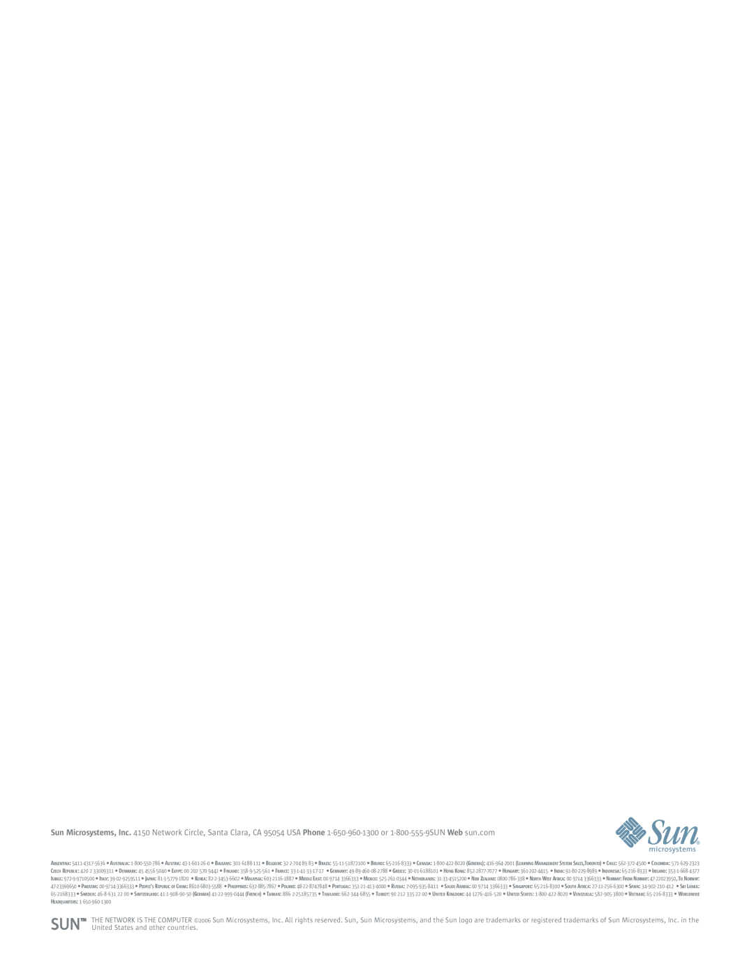 Sun Microsystems SL8500 manual Headquarters 